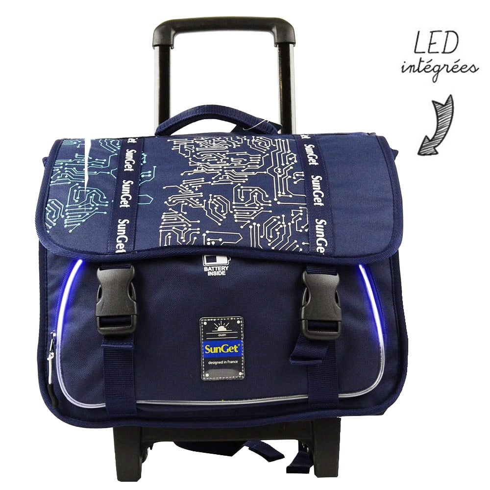 SCH910417-Cartable à roulettes à led SUNGET 41 cm bleu 1